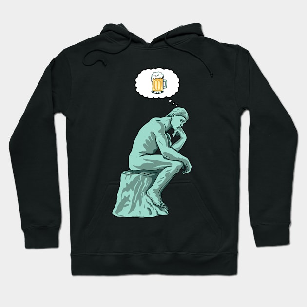 The thinker beer Hoodie by coffeeman